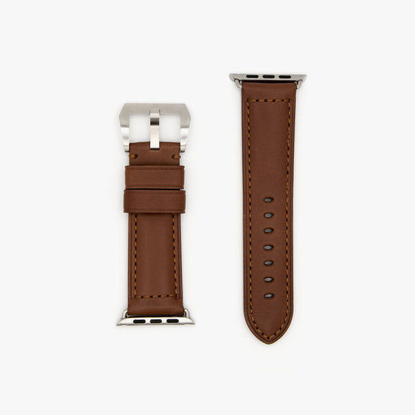 Leather Apple Watch Band | Silver Hardware